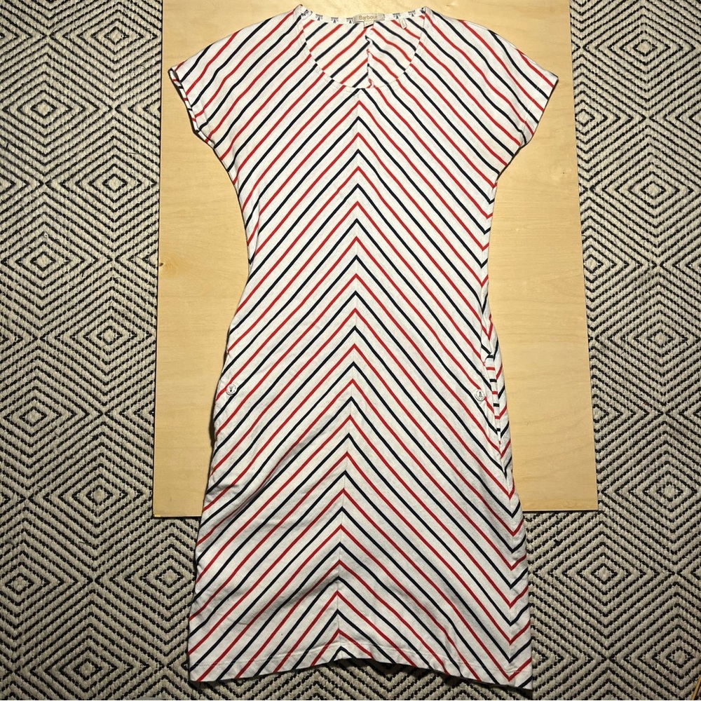 Barbour Whitmore Striped Red and White Dress